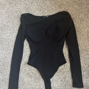 Fashion Nova Black Ribbed Top